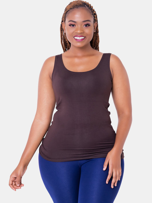 Vivo Basic Tank Top - Chocolate Brown - Shop Zetu