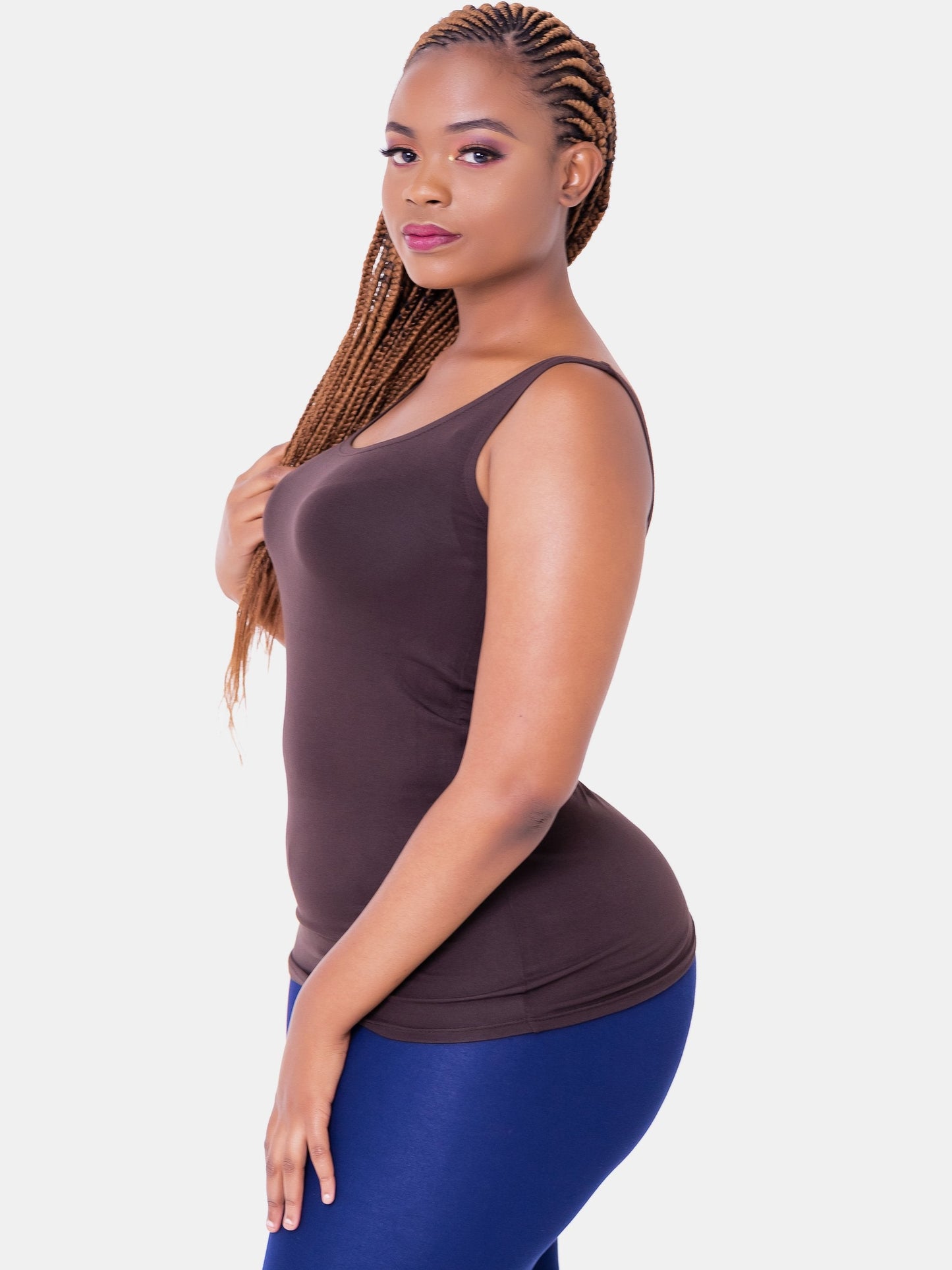 Vivo Basic Tank Top - Chocolate Brown - Shop Zetu