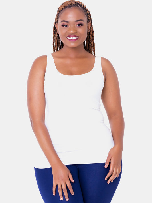 Vivo Basic Tank Tops - Off White - Shop Zetu