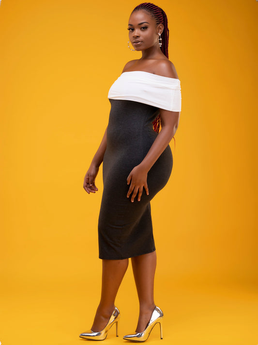 Vivo Basic Dada Bodycon Dress - Dark Grey