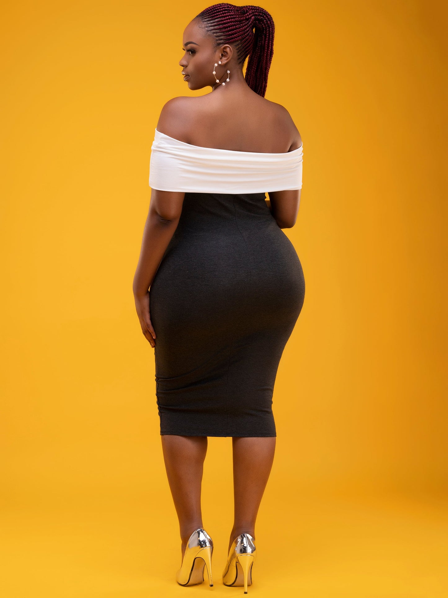 Vivo Basic Dada Bodycon Dress - Dark Grey