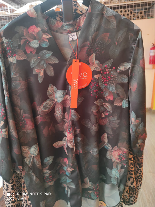 Safari Dua Shirt - Green Leaf Print
