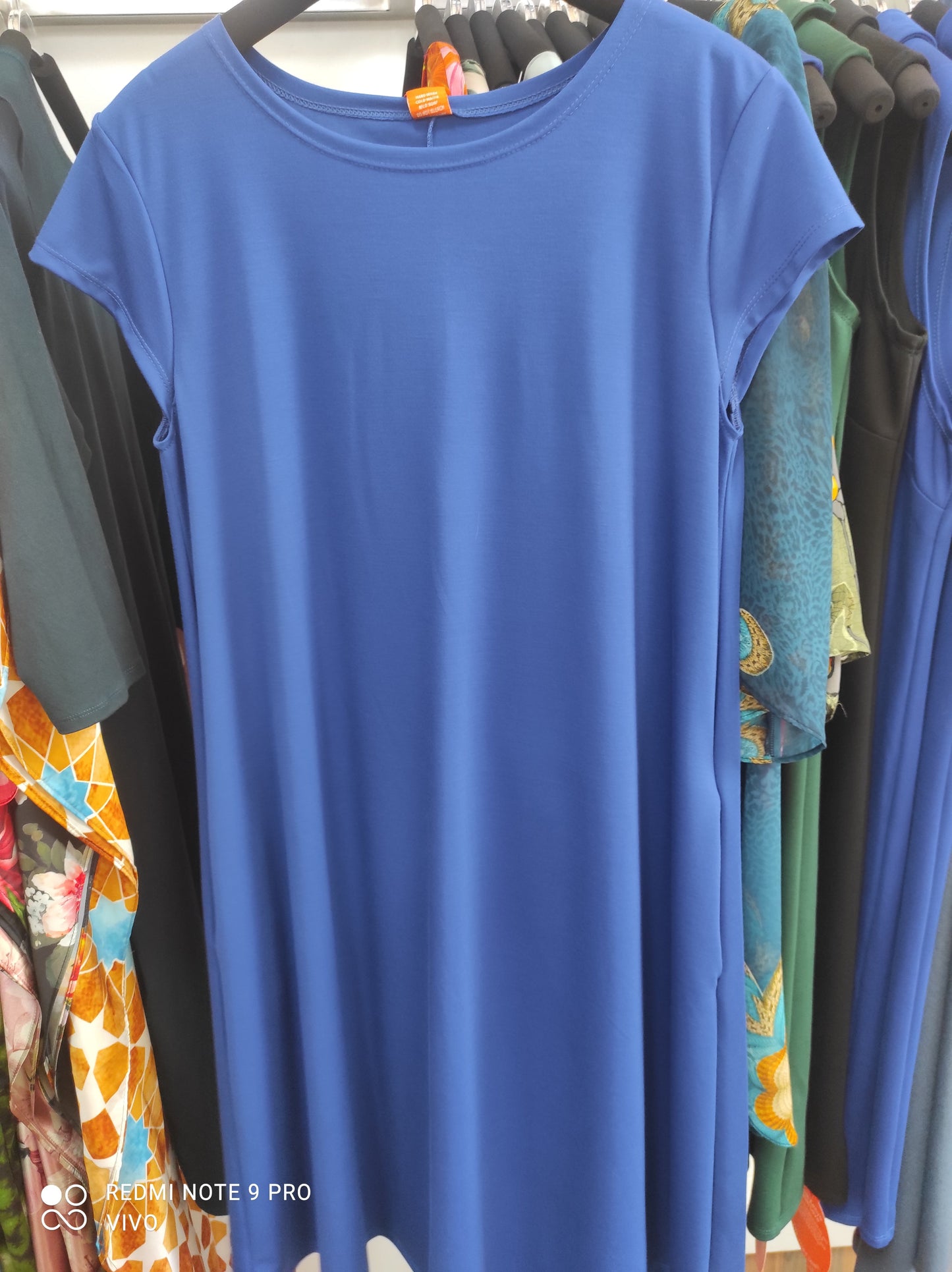Vivo Basic Kena Tent Knee Length Dress - Royal Blue