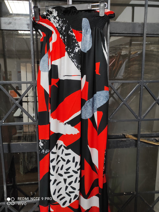 Vivo Alek Wide Leg Pants - Orange Print