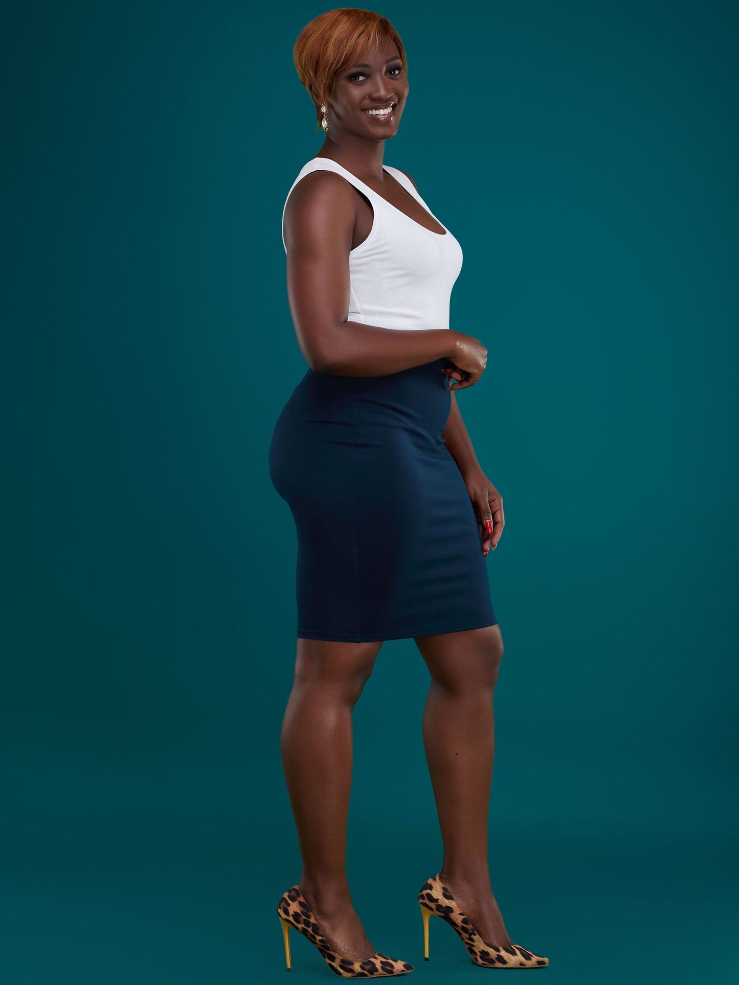 Vivo Basic Pencil Skirt - Dark Teal