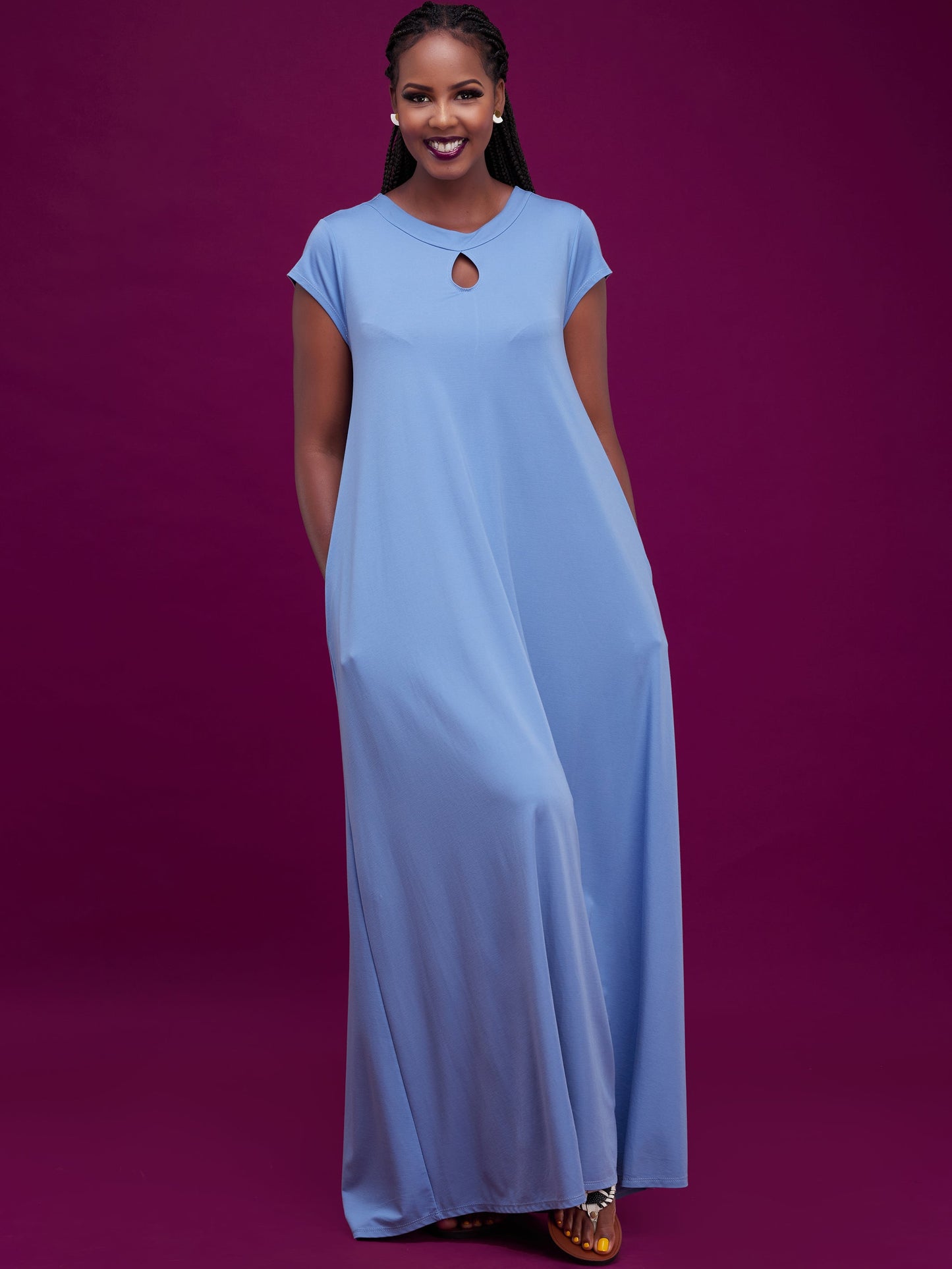 Vivo Sierra Tent Maxi Dress - Light Blue