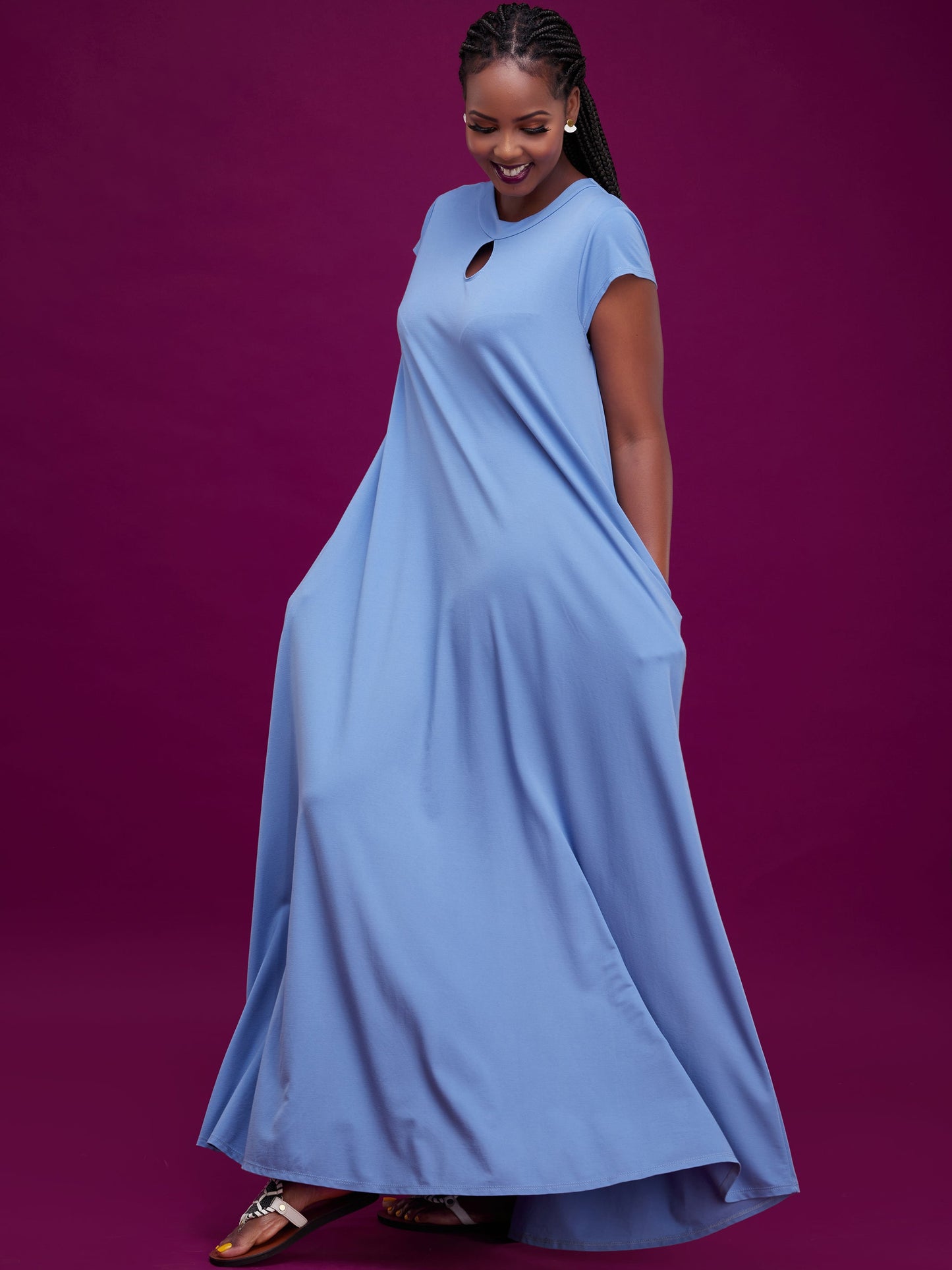 Vivo Sierra Tent Maxi Dress - Light Blue