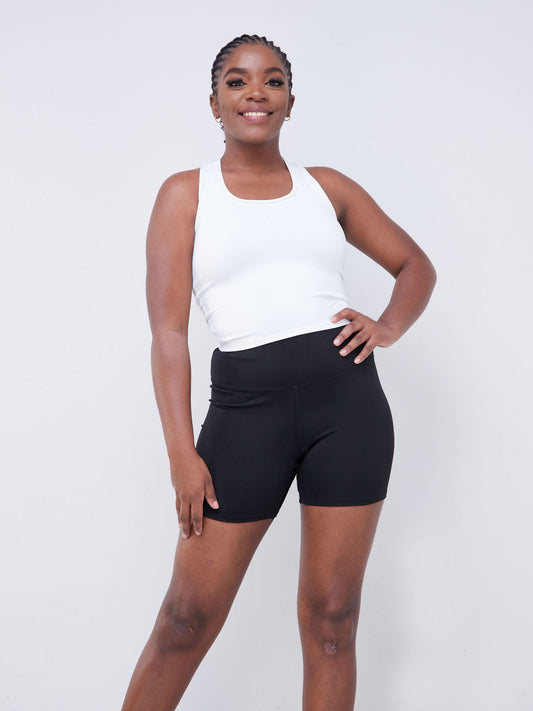 Vivo Fitness Sleeveless Midriff Top - Off White