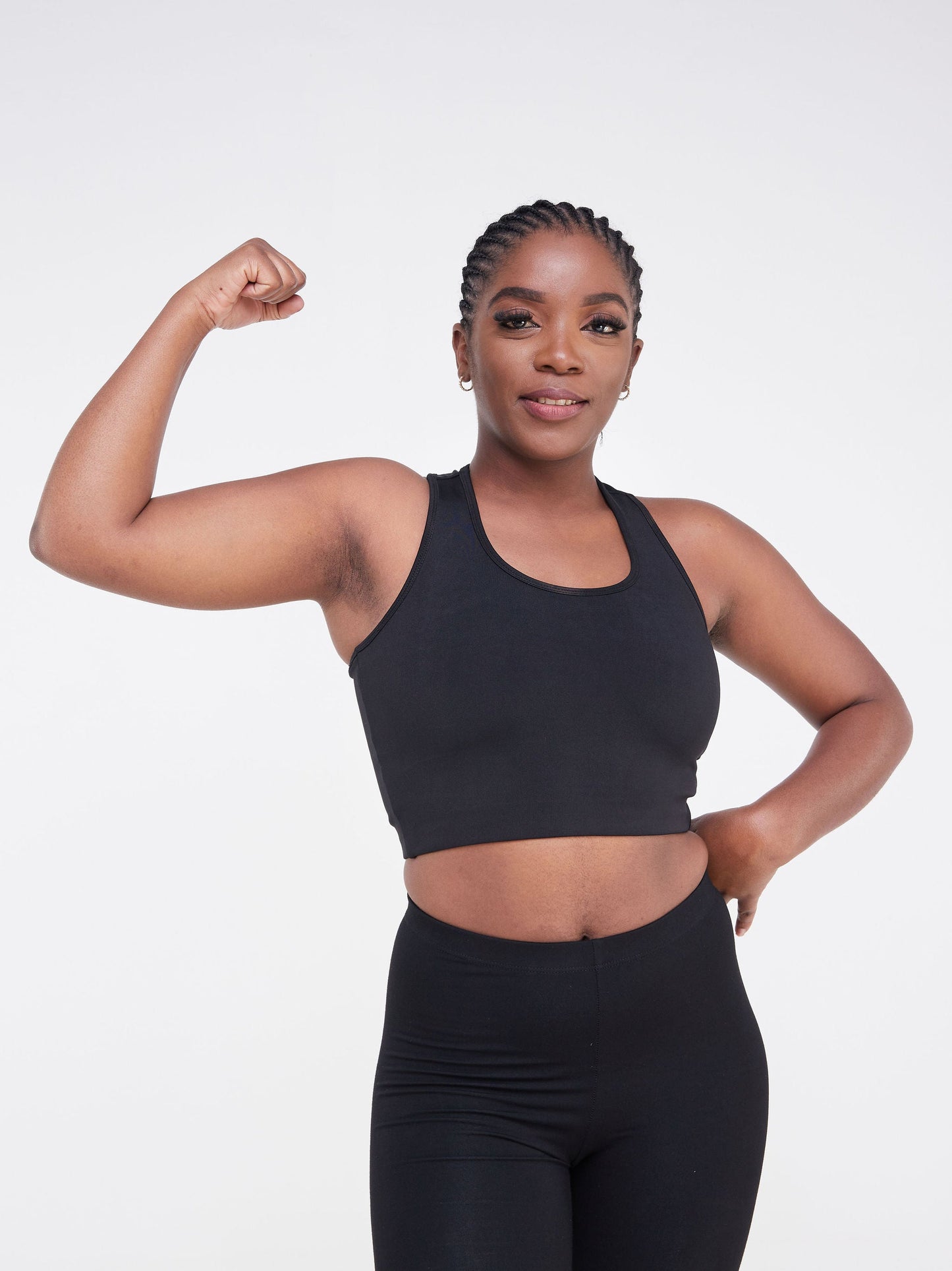 Vivo Fitness Racer Back Bra Top - Black
