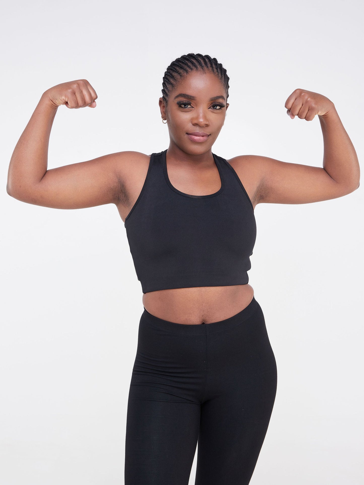 Vivo Fitness Racer Back Bra Top - Black