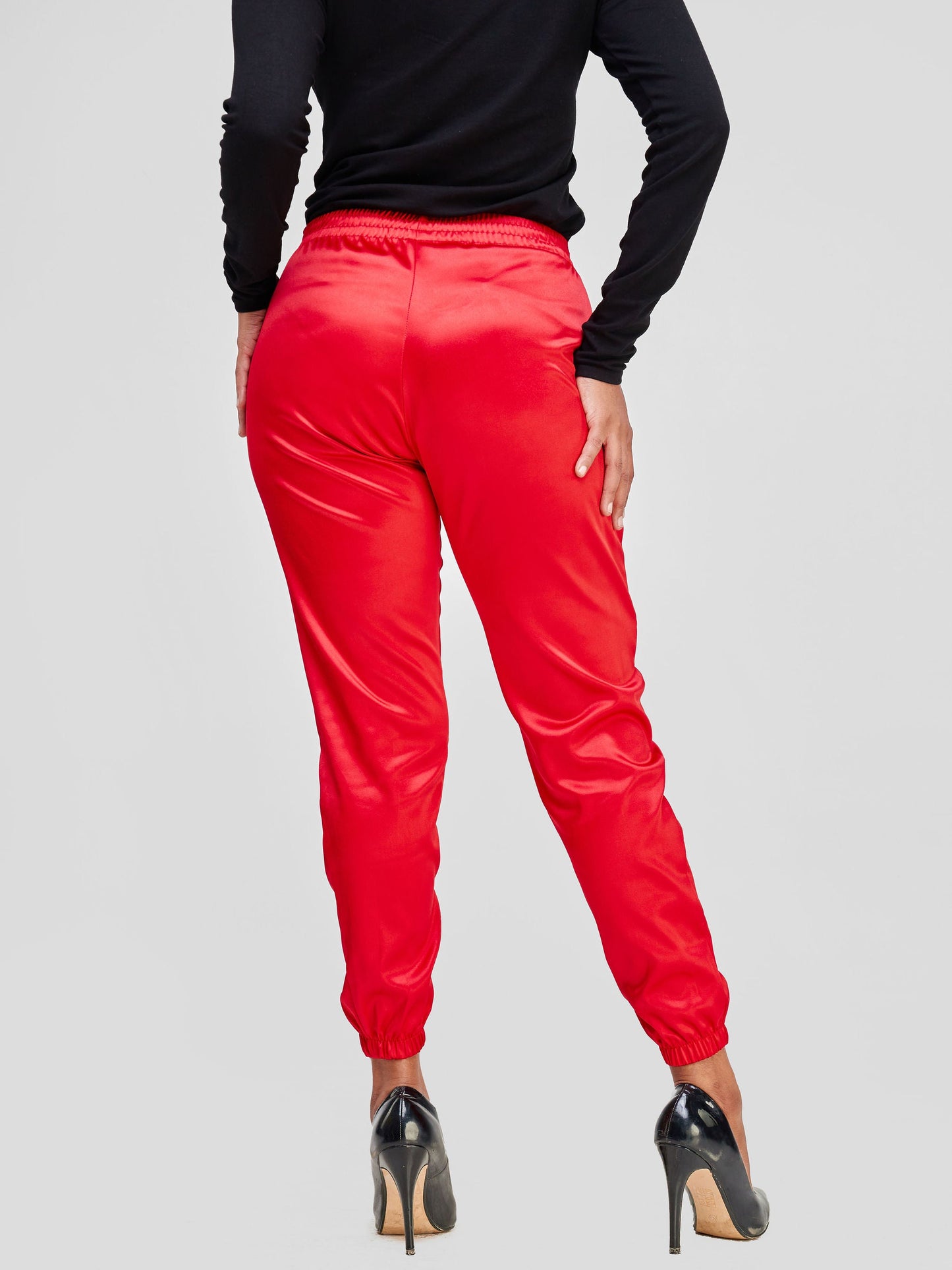 Vivo Raha Satin Joggers - Red