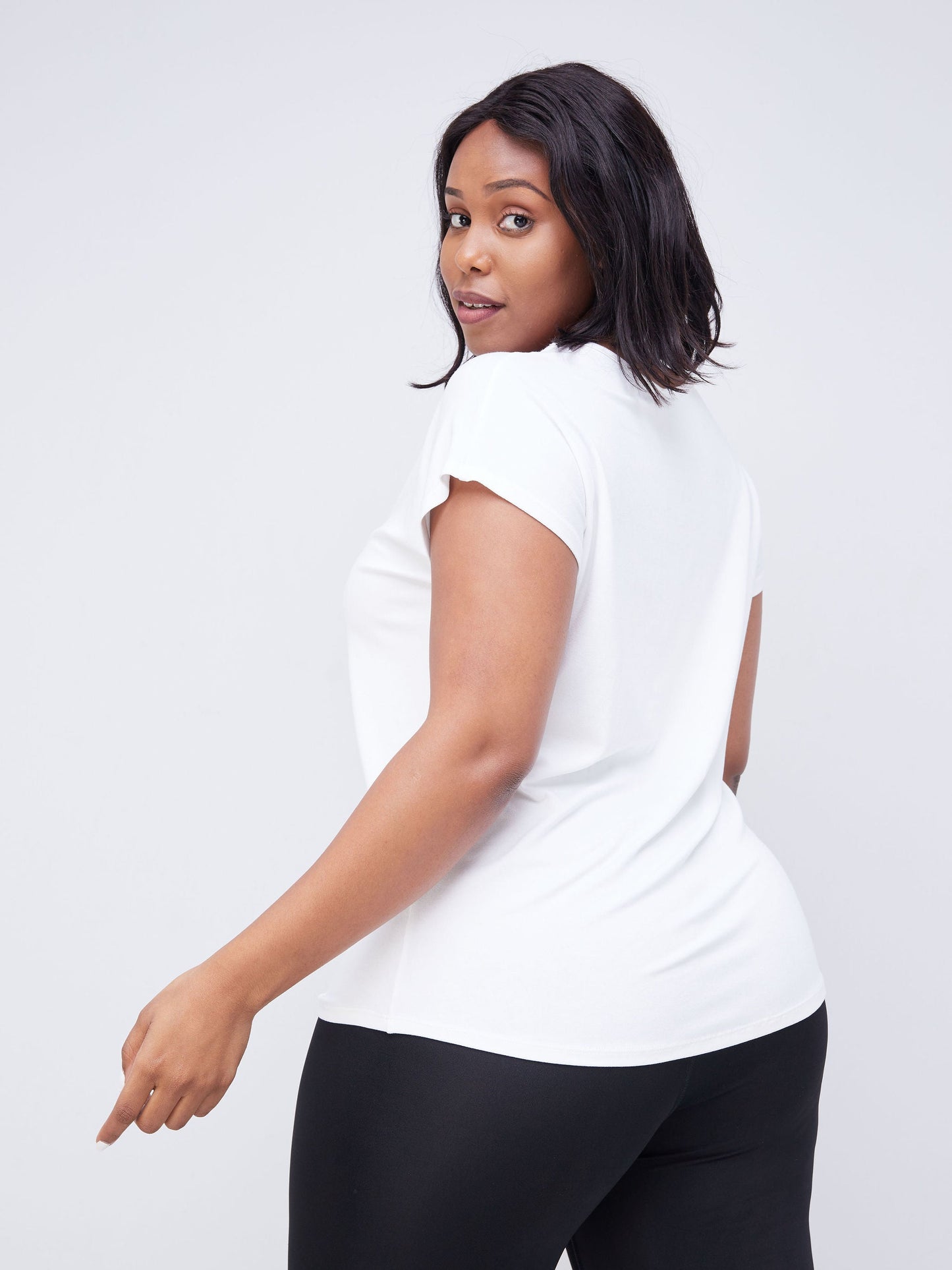 Vivo Fitness  Drop Shoulder Top - White