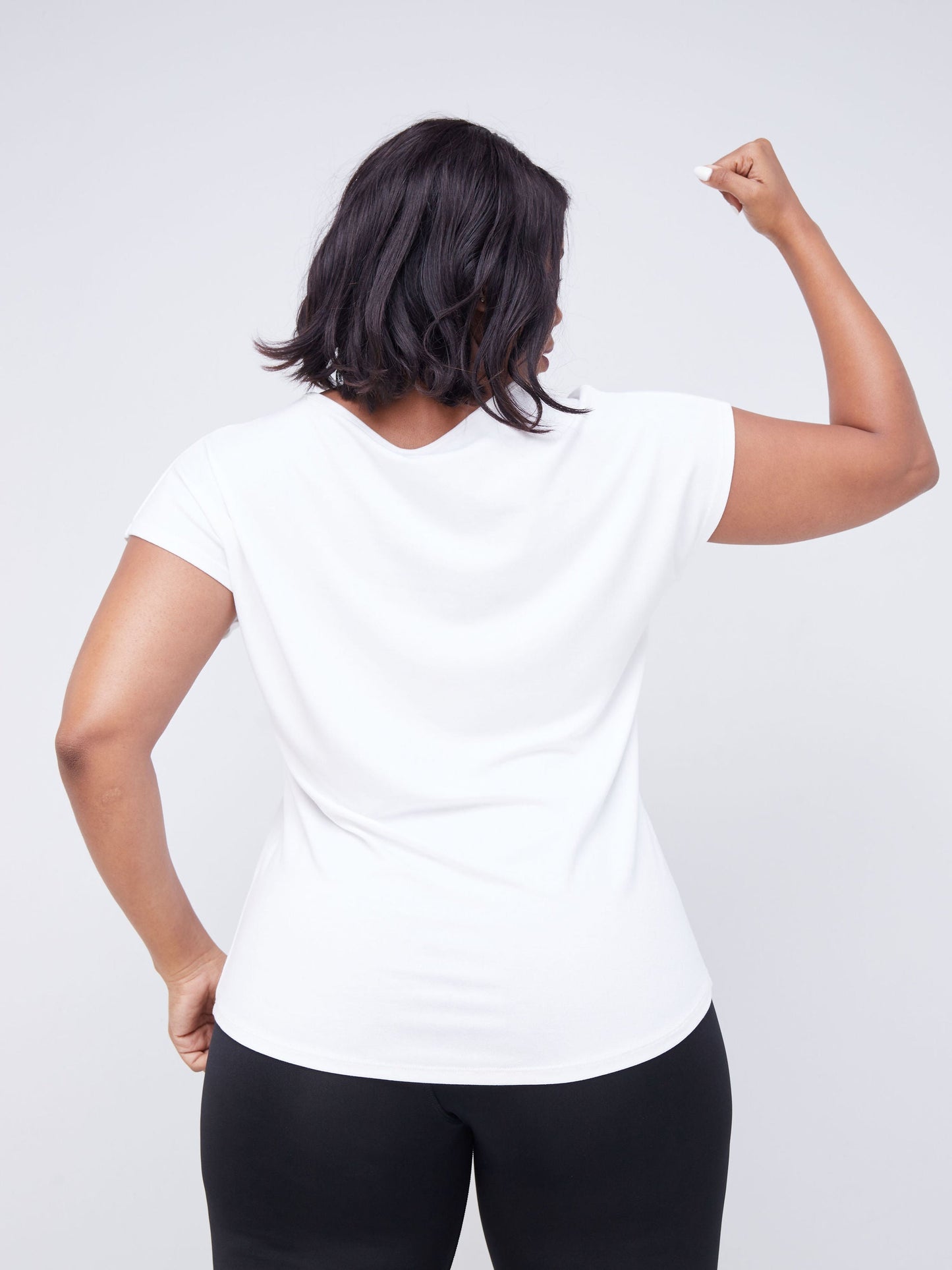 Vivo Fitness  Drop Shoulder Top - White