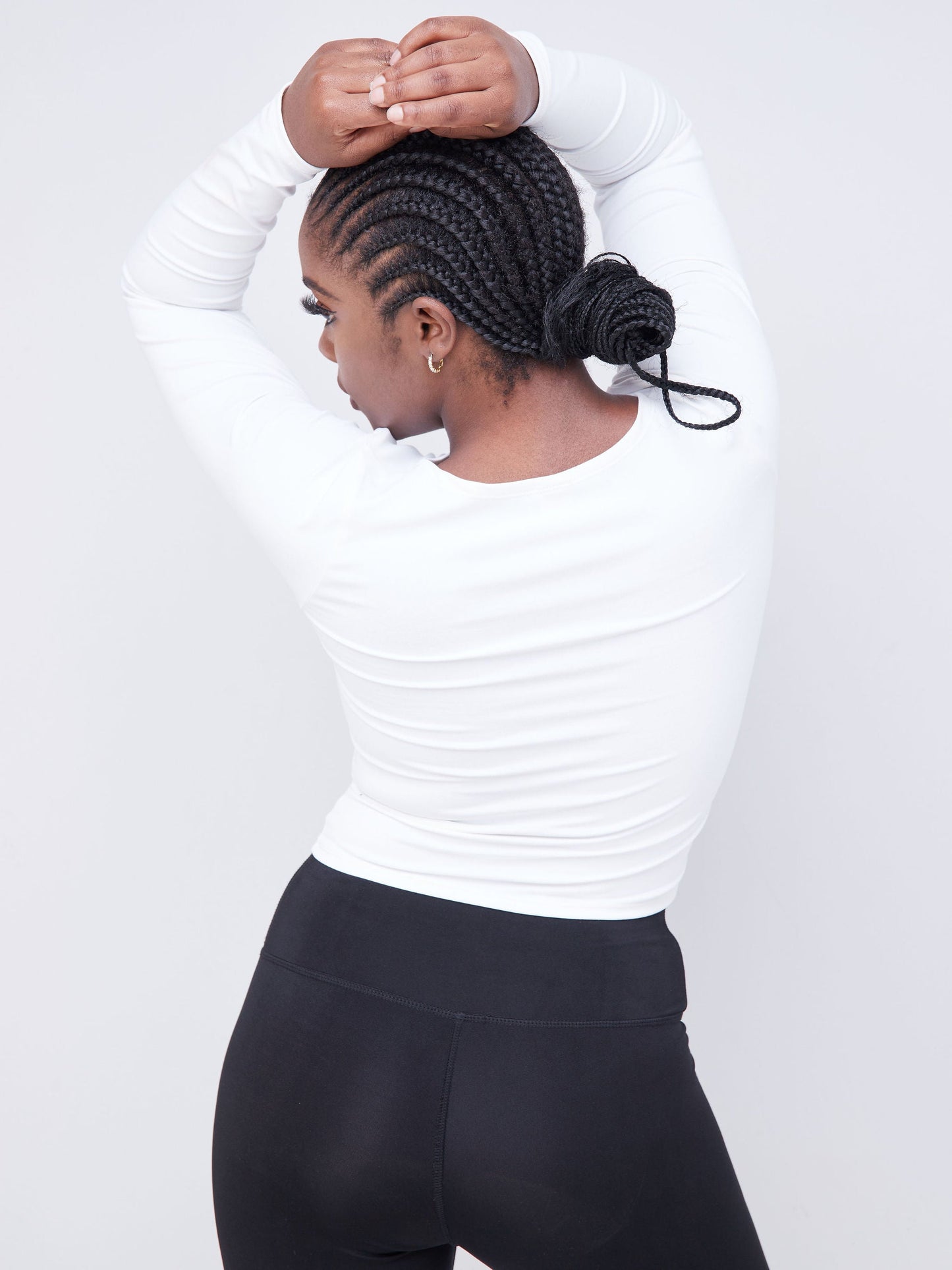 Vivo Fitness Long Sleeved Crop Top - Off White