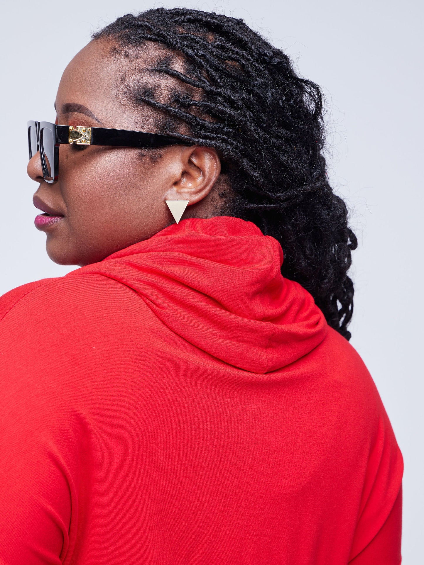 Vivo Basic Cowl Jersey Top - Red