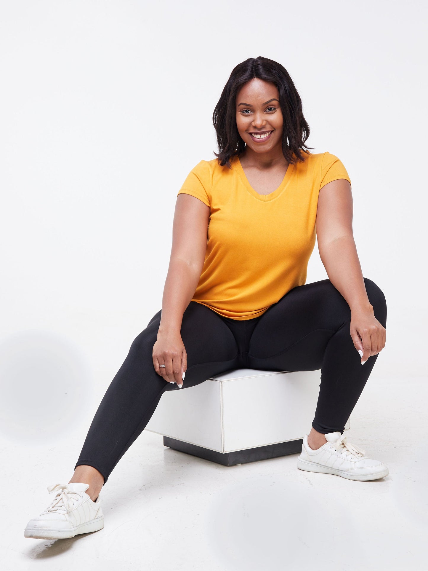 Vivo Fitness V- Neck T-Shirt - Mustard
