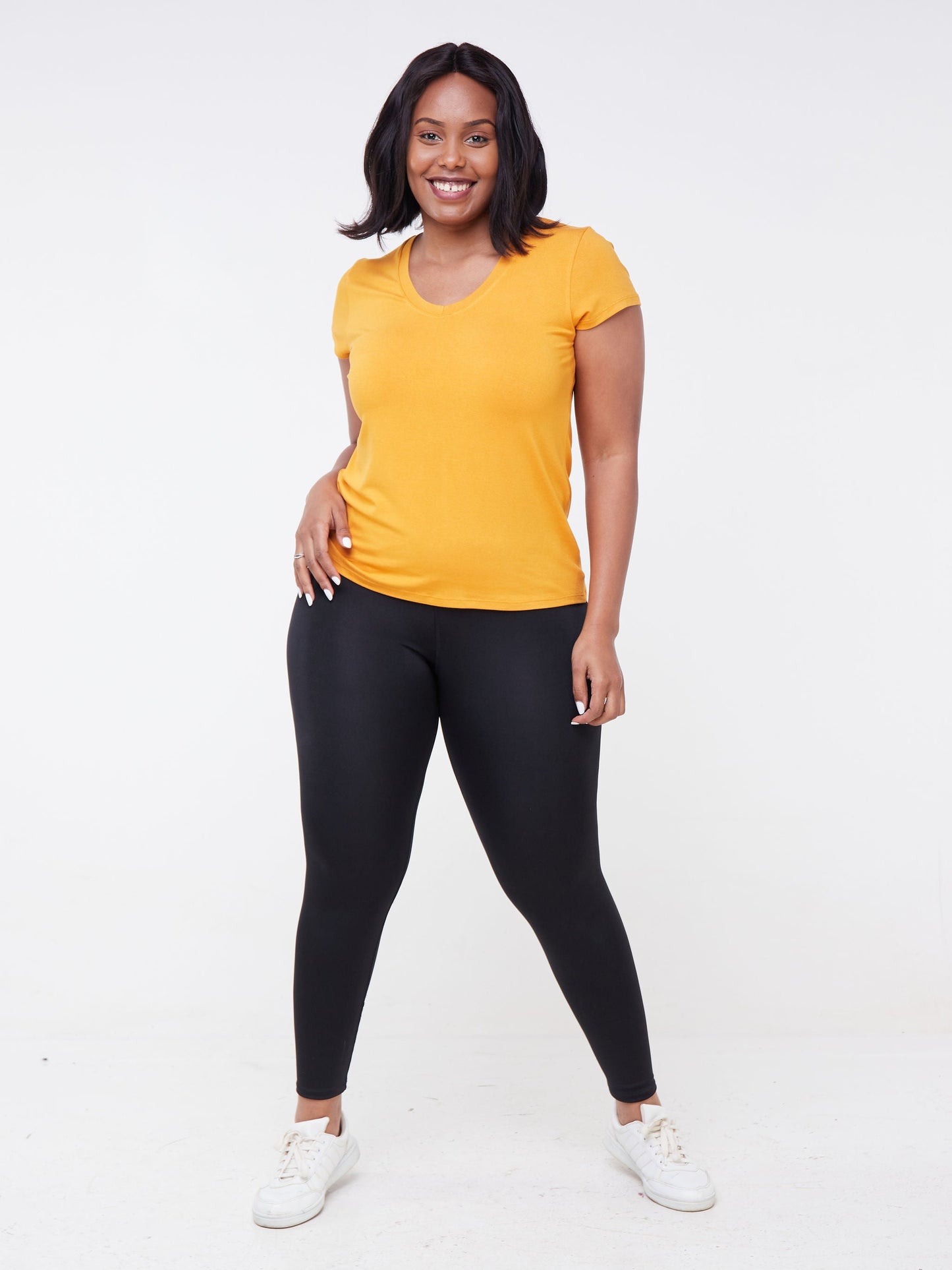 Vivo Fitness V- Neck T-Shirt - Mustard