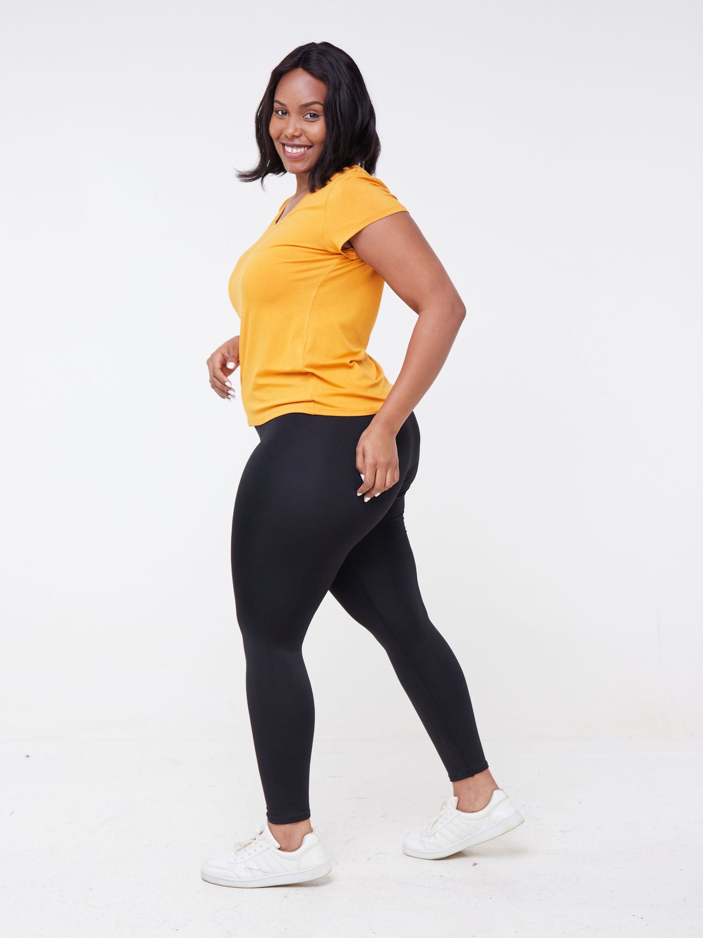 Vivo Fitness V- Neck T-Shirt - Mustard