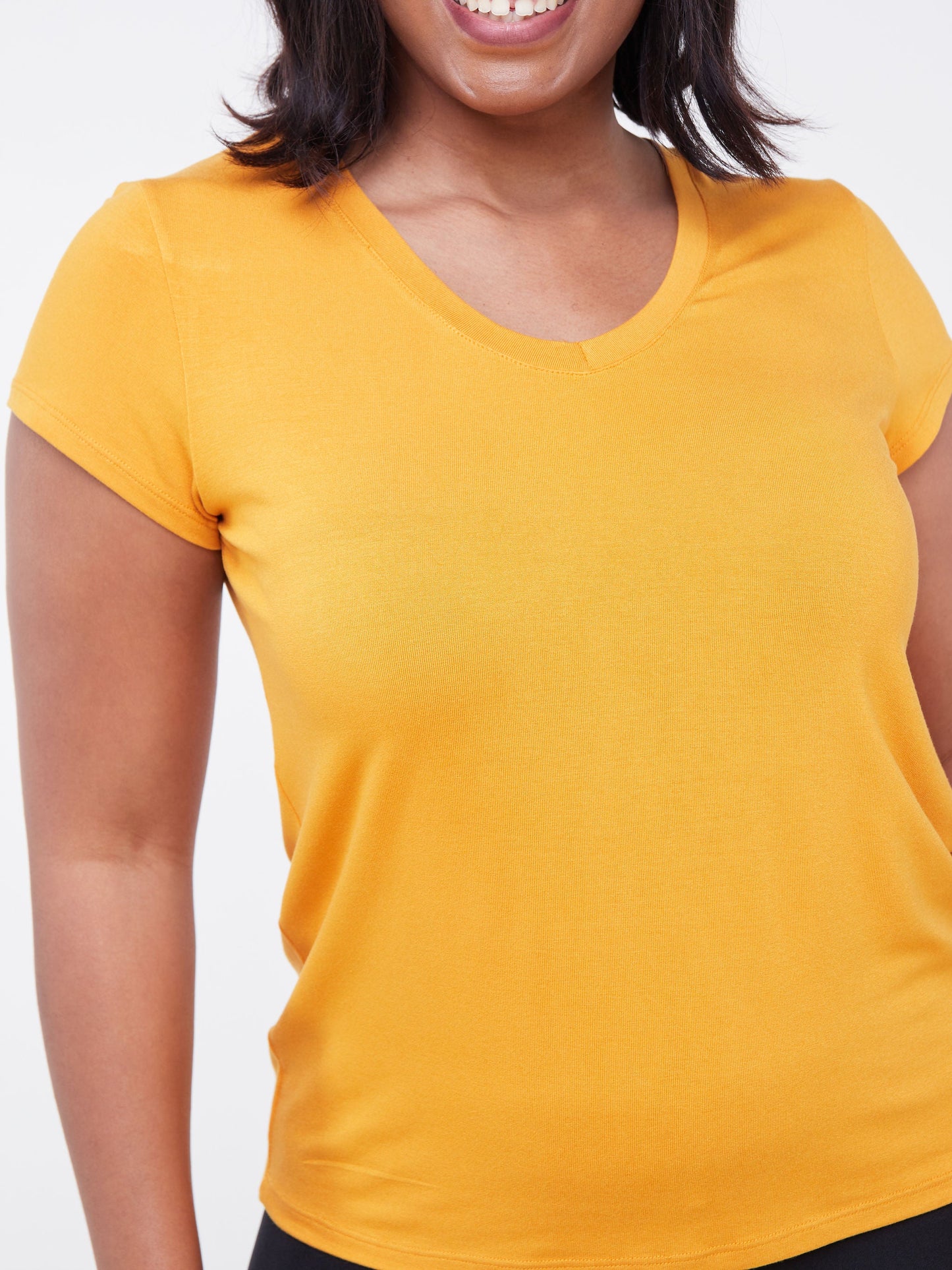 Vivo Fitness V- Neck T-Shirt - Mustard