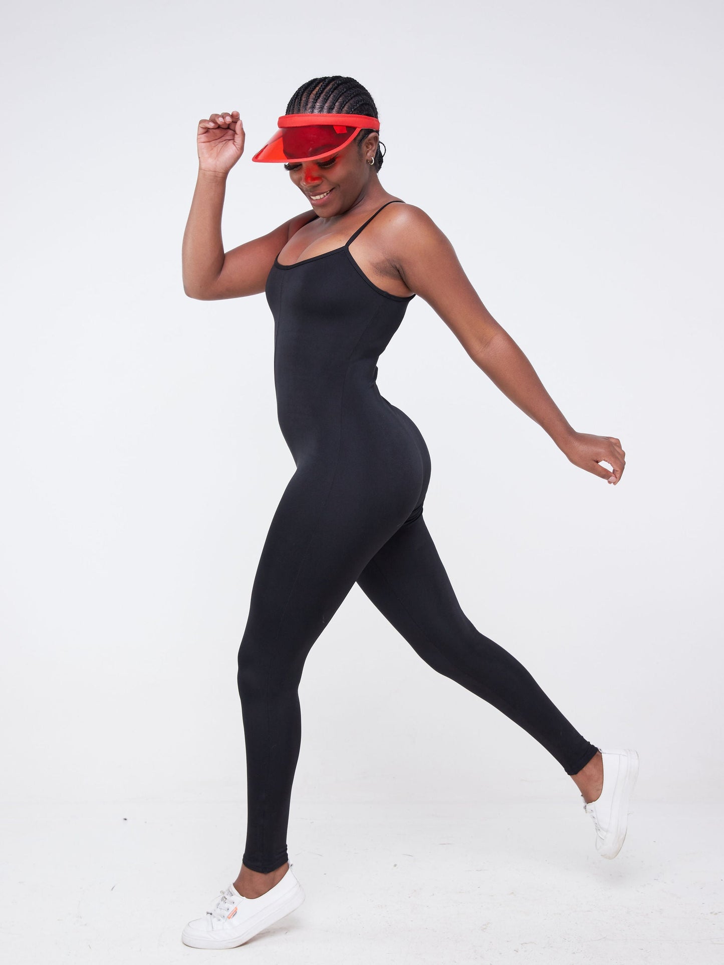 Vivo Fitness Strappy Cat Suit - Black