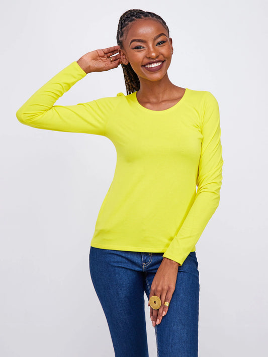 Zoya Basic Long Sleeve Top - Yellow