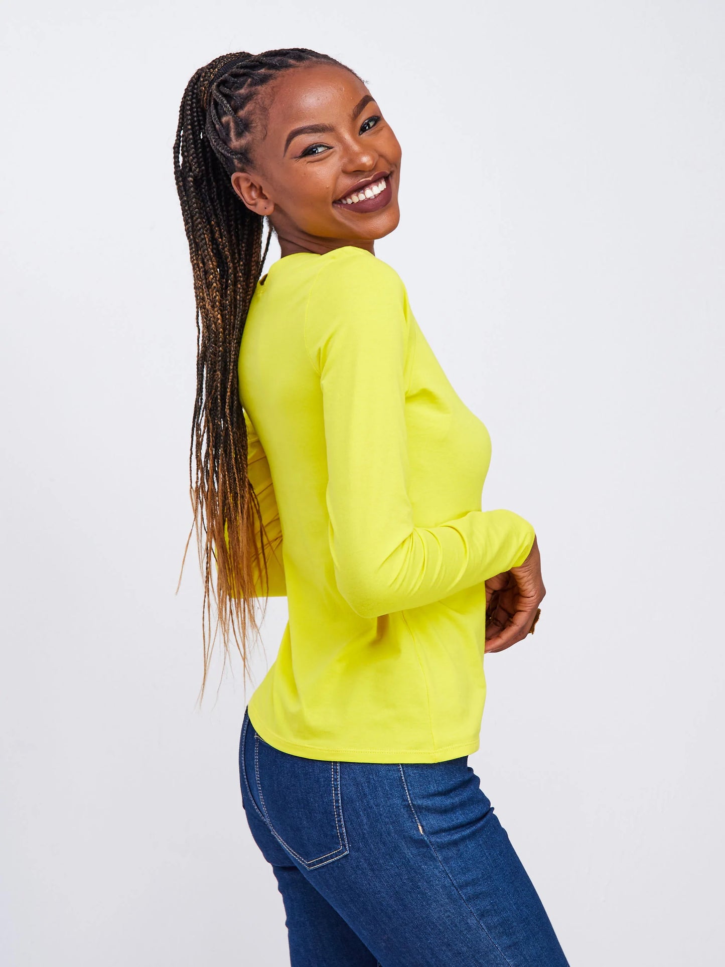 Zoya Basic Long Sleeve Top - Yellow