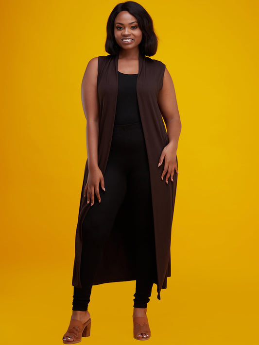 Vivo Basic Sleeveless Long Lily Waterfall - Chocolate