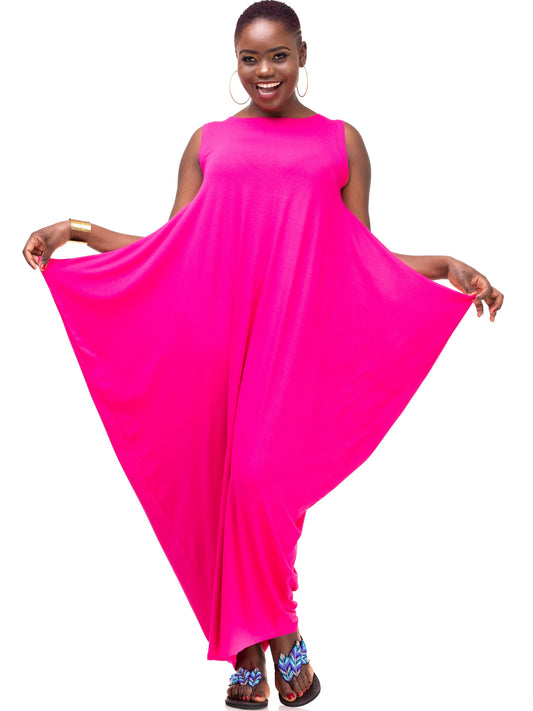Vivo Basic Salma Maxi Boat Neck Dress - Pink