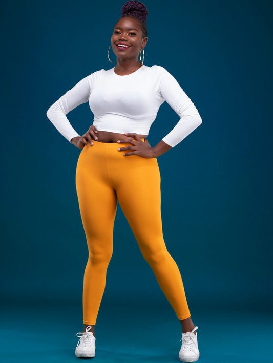 Zoya Basic Full Length Leggings - Mustard