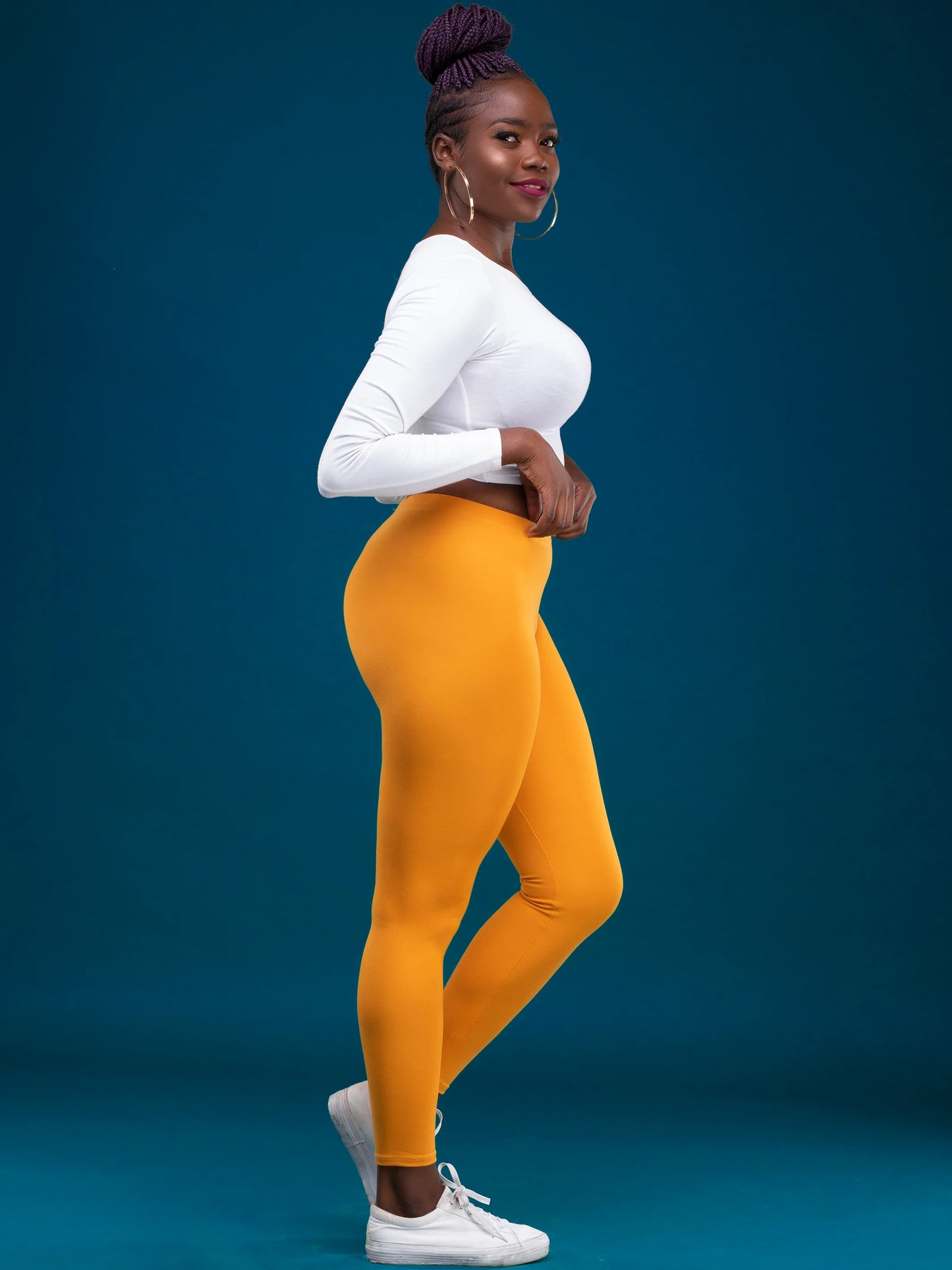 Zoya Basic Full Length Leggings - Mustard