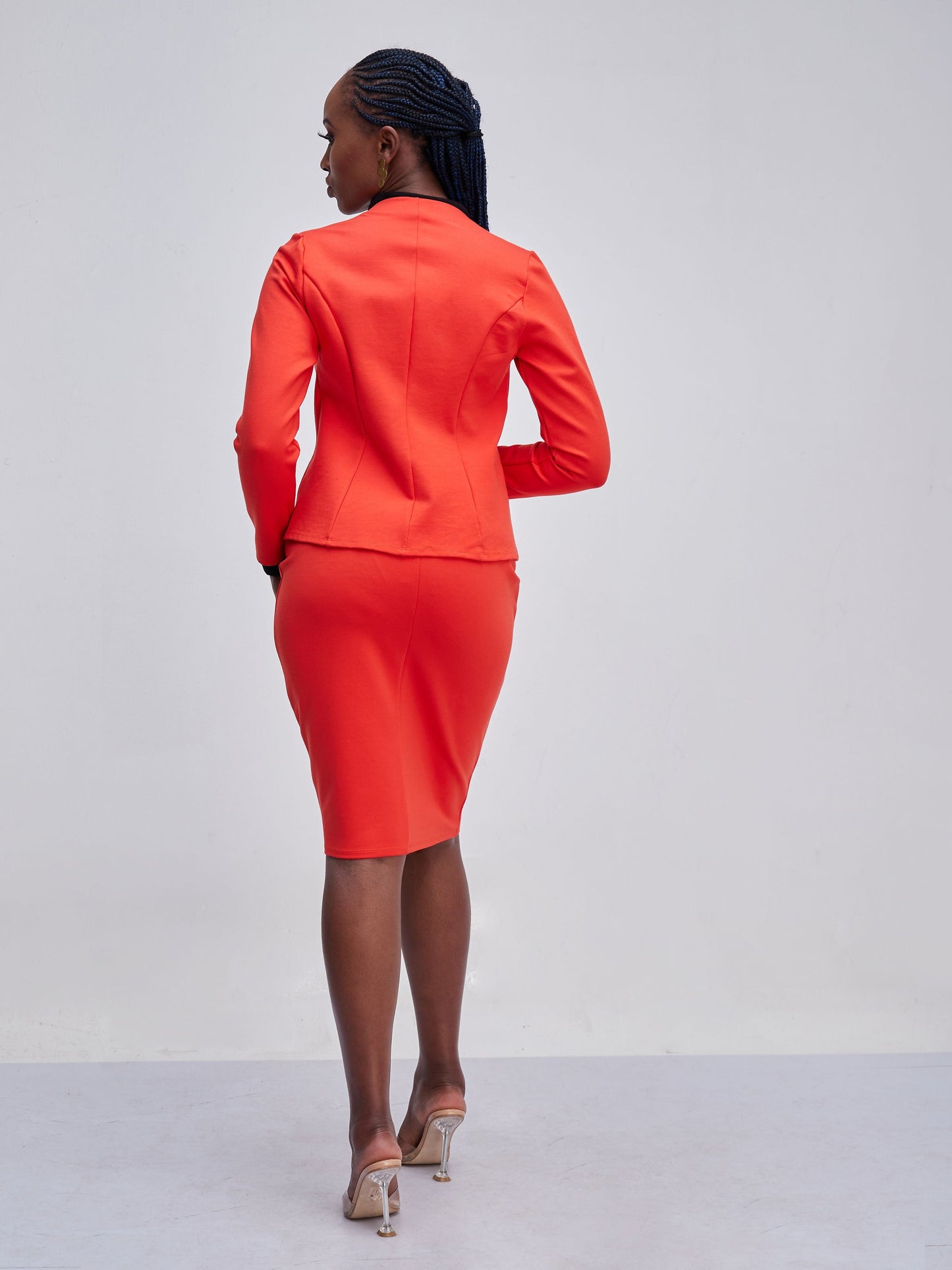 Vivo Zena Long Sleeve Built Up Neck Jacket - Orange