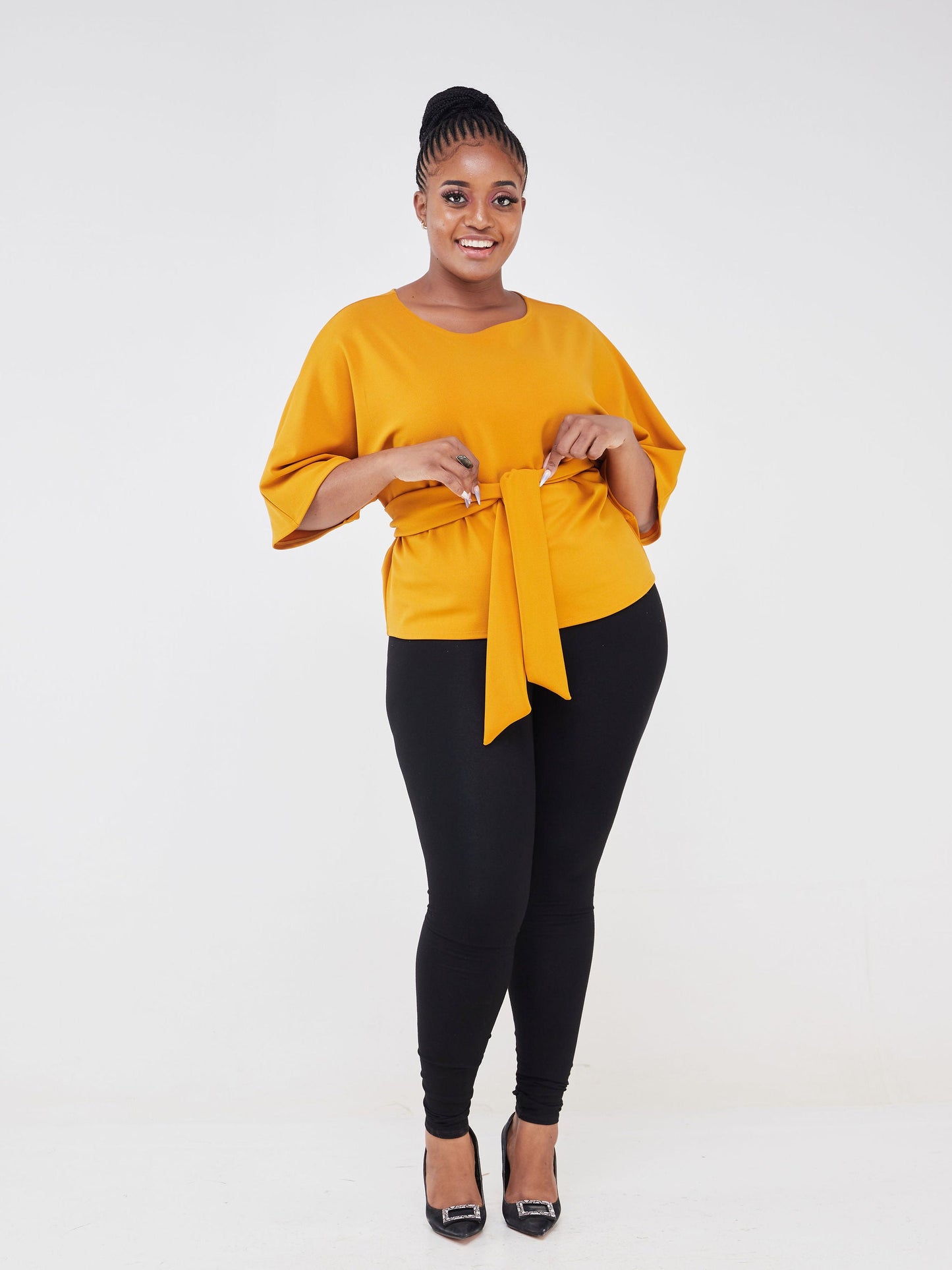 Vivo Imara Kimono Top  - Dark Mustard