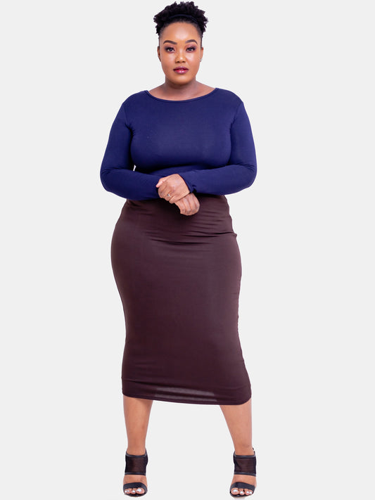 Vivo Basic Lined Capri Skirt - Chocolate