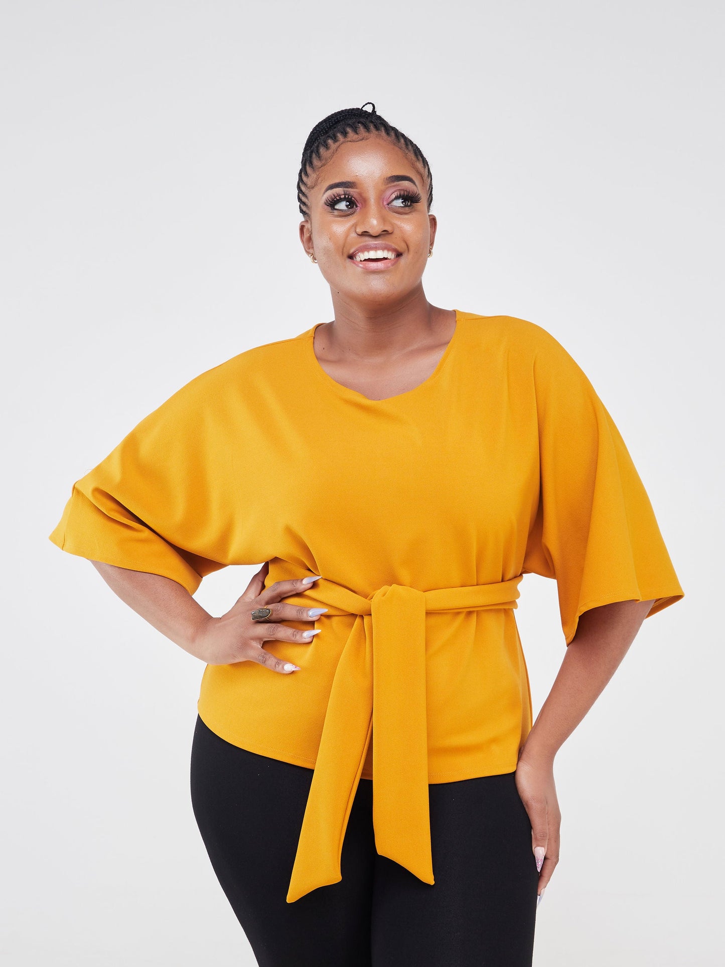 Vivo Imara Kimono Top  - Dark Mustard