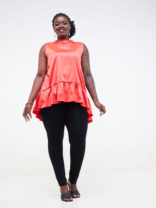 Vivo Fara Sleeveless Halter Neck Top - Orange