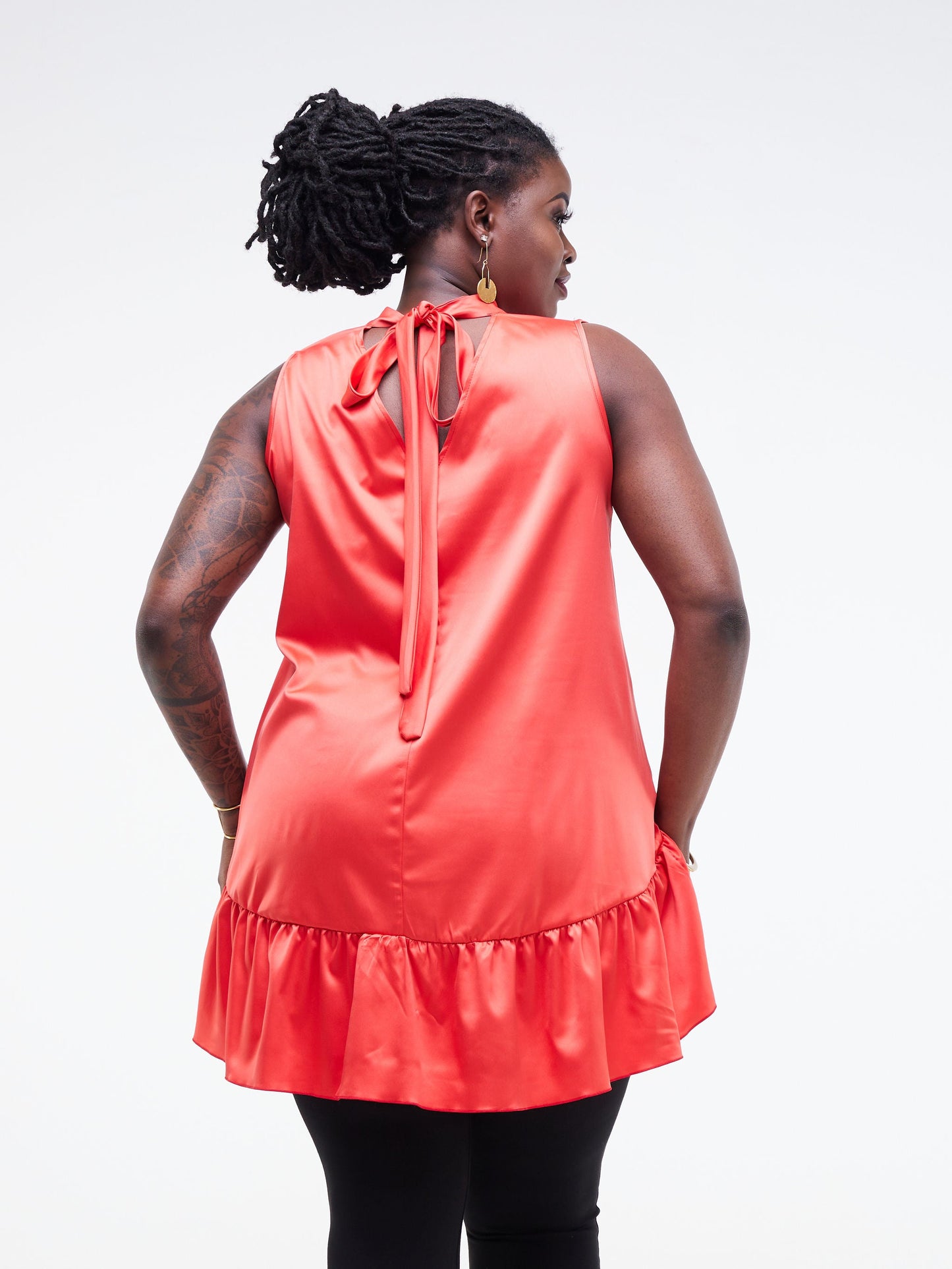 Vivo Fara Sleeveless Halter Neck Top - Orange