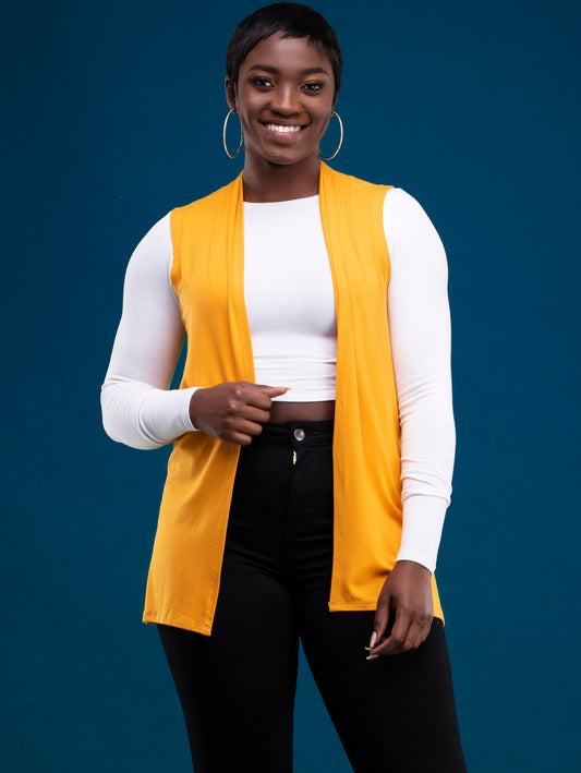 Vivo Basic Sleeveless Jersey Waterfall - Mustard