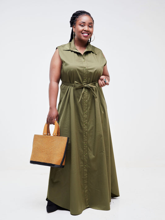 Safari Tawi Sleeveless A-Line Maxi Dress - Hunters Green