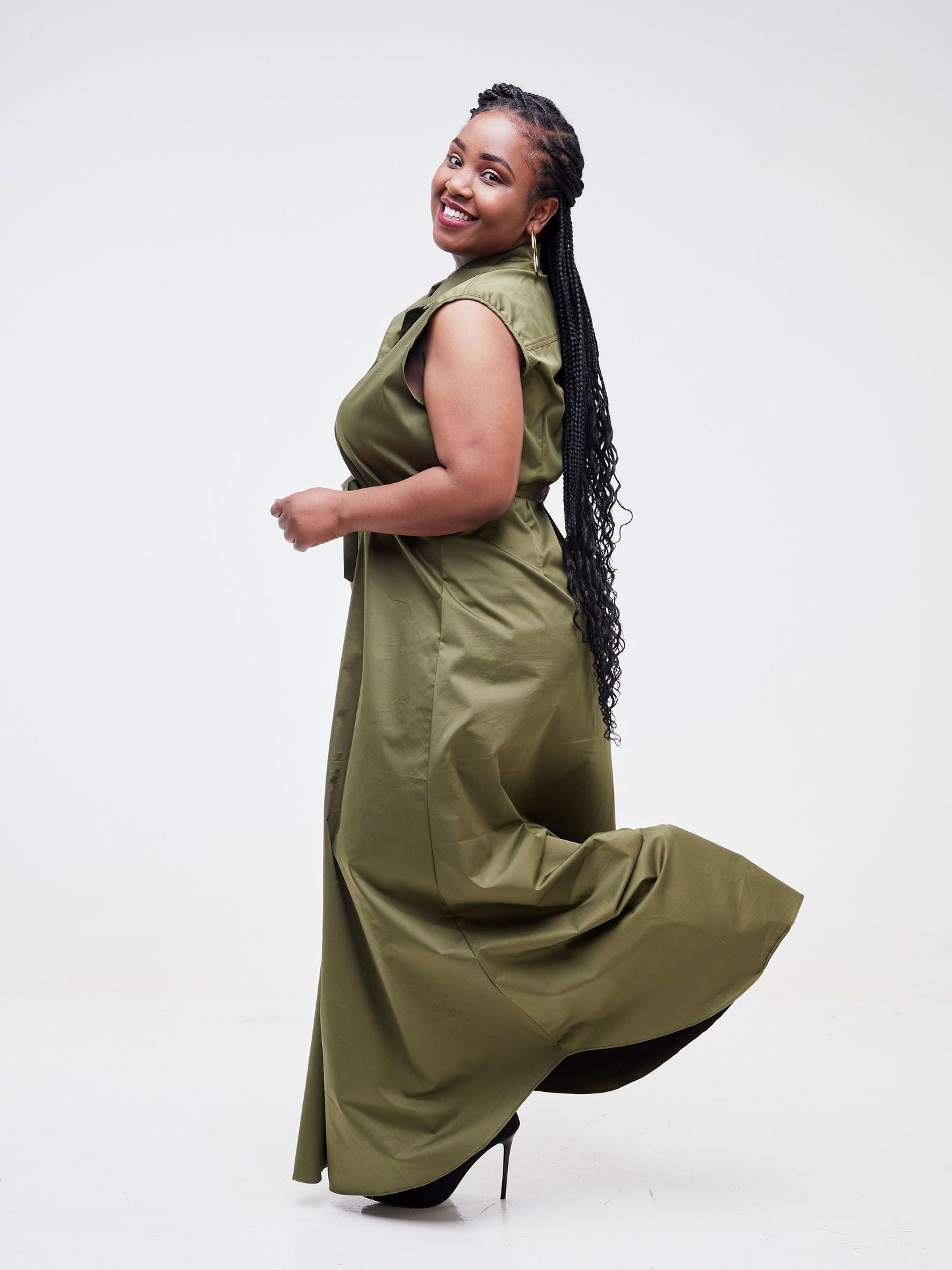 Safari Tawi Sleeveless A-Line Maxi Dress - Hunters Green