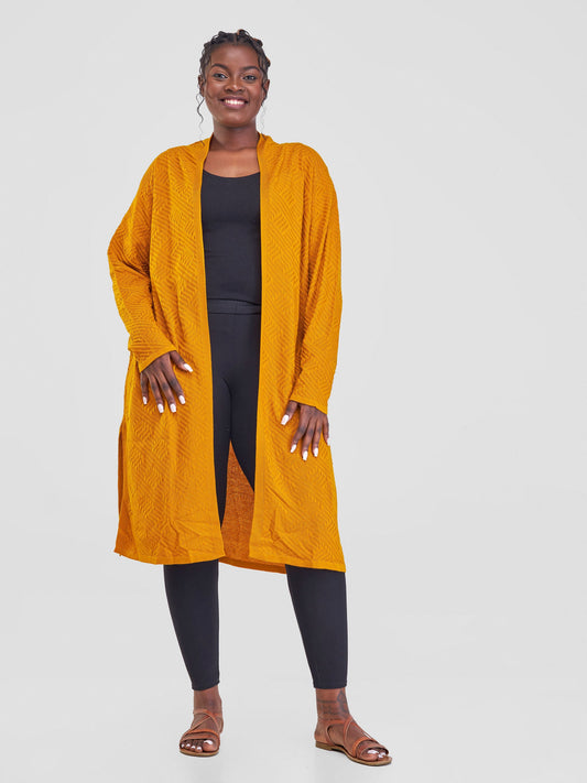 Vivo Side Slit Midi Waterfall - Mustard