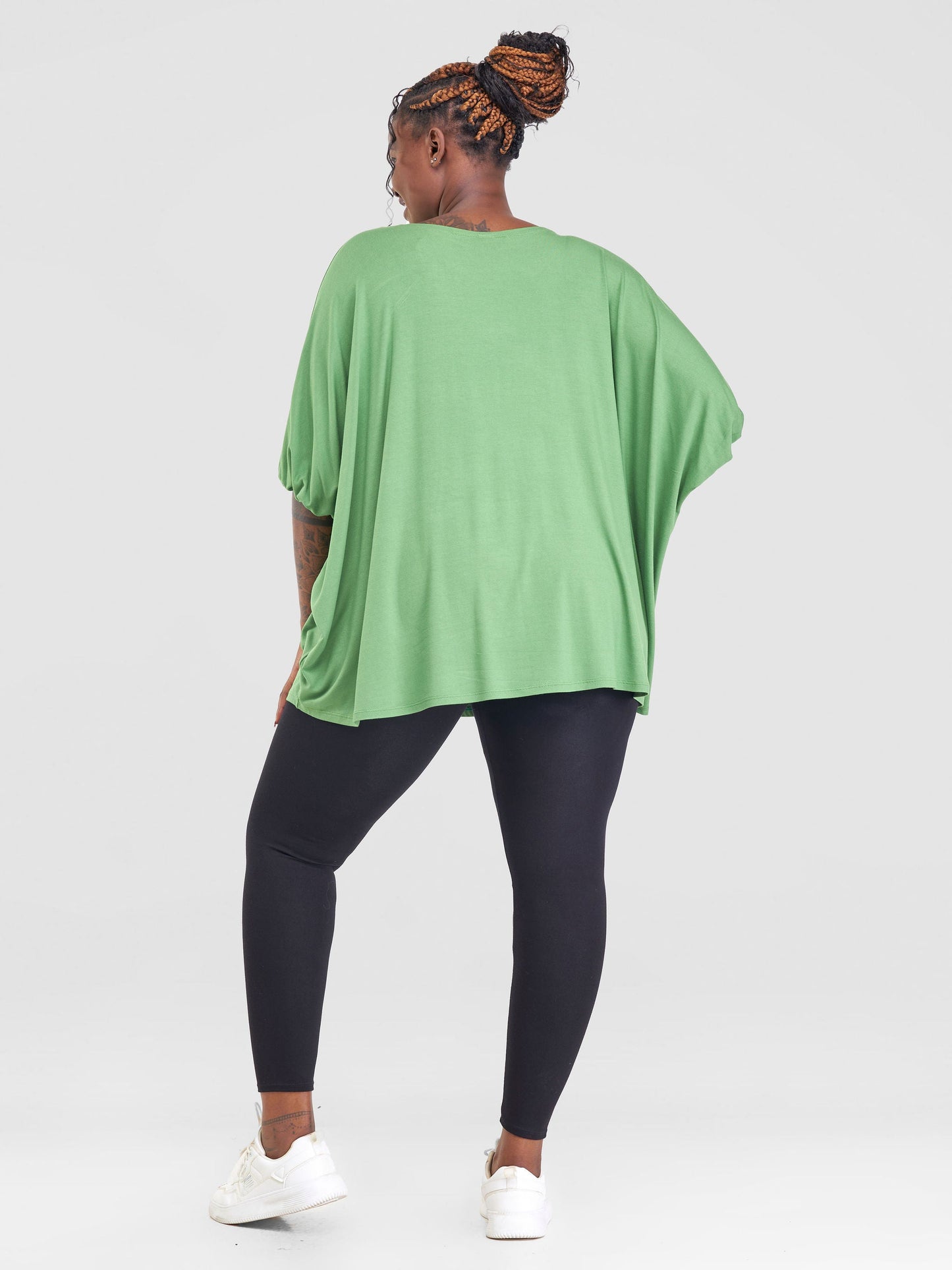 Vivo Basic Wide Jersey Top - Green