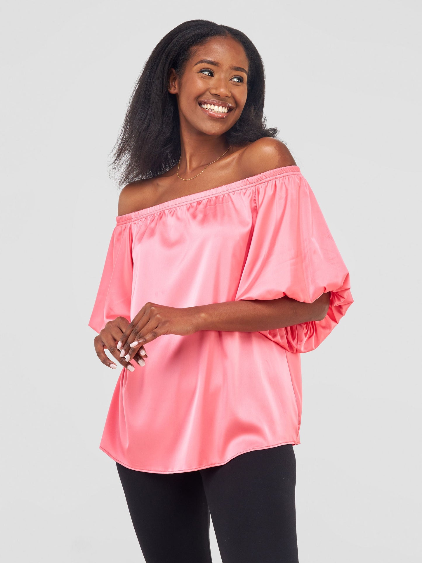 Vivo Sanyu Bubble Off - Shoulder Top - Pink