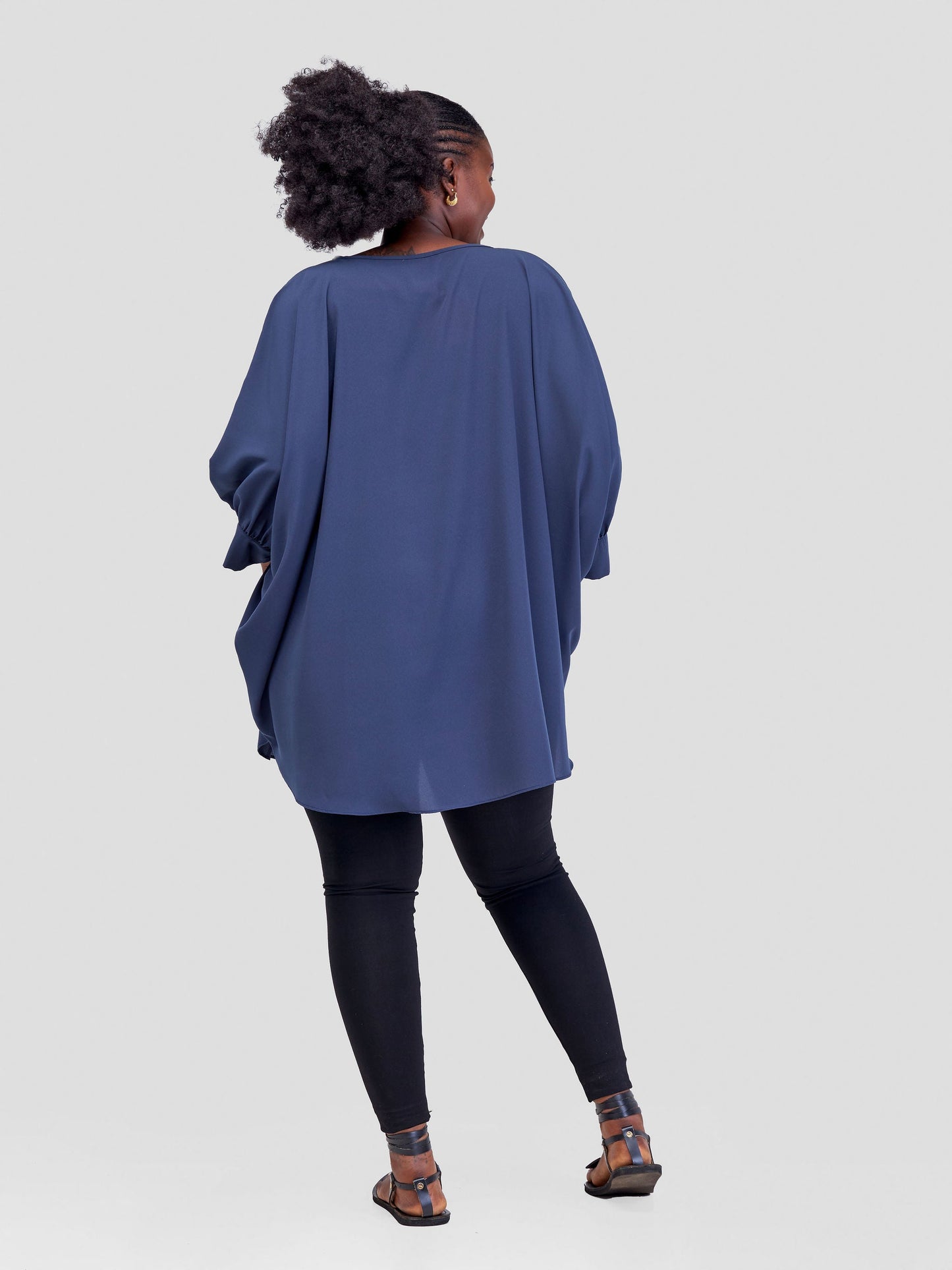 Vivo Mistari Gathered Sleeve Top - Grey