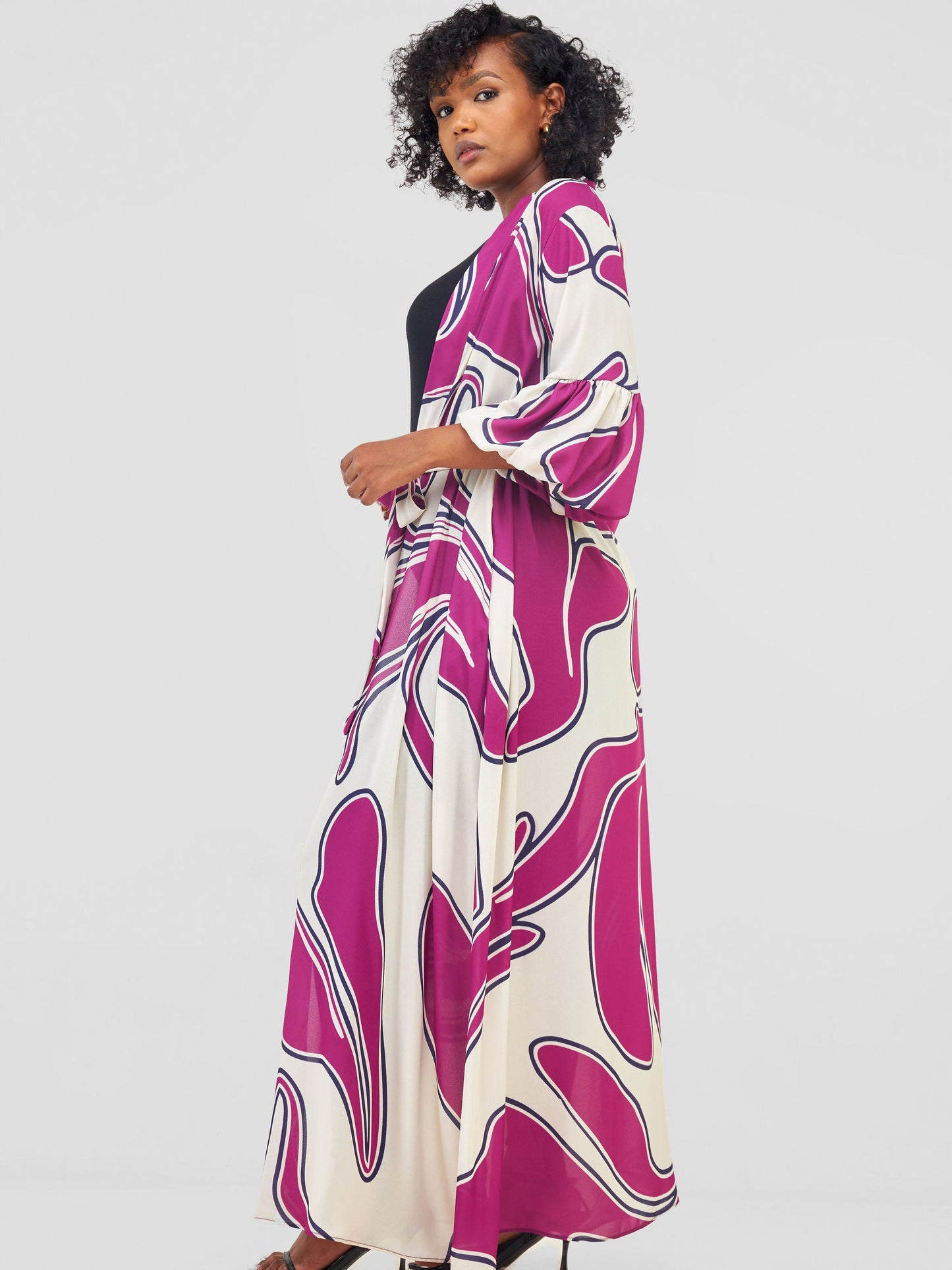 Vivo Sanyu Maxi Kimono - Purple / Cream Zazi Print