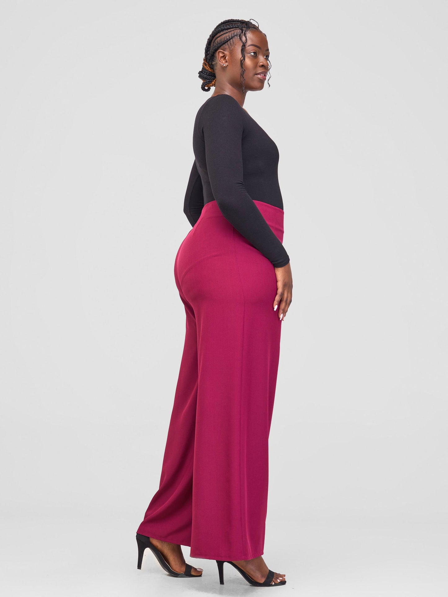 Vivo Ajani Wide Leg Pants - Burgundy
