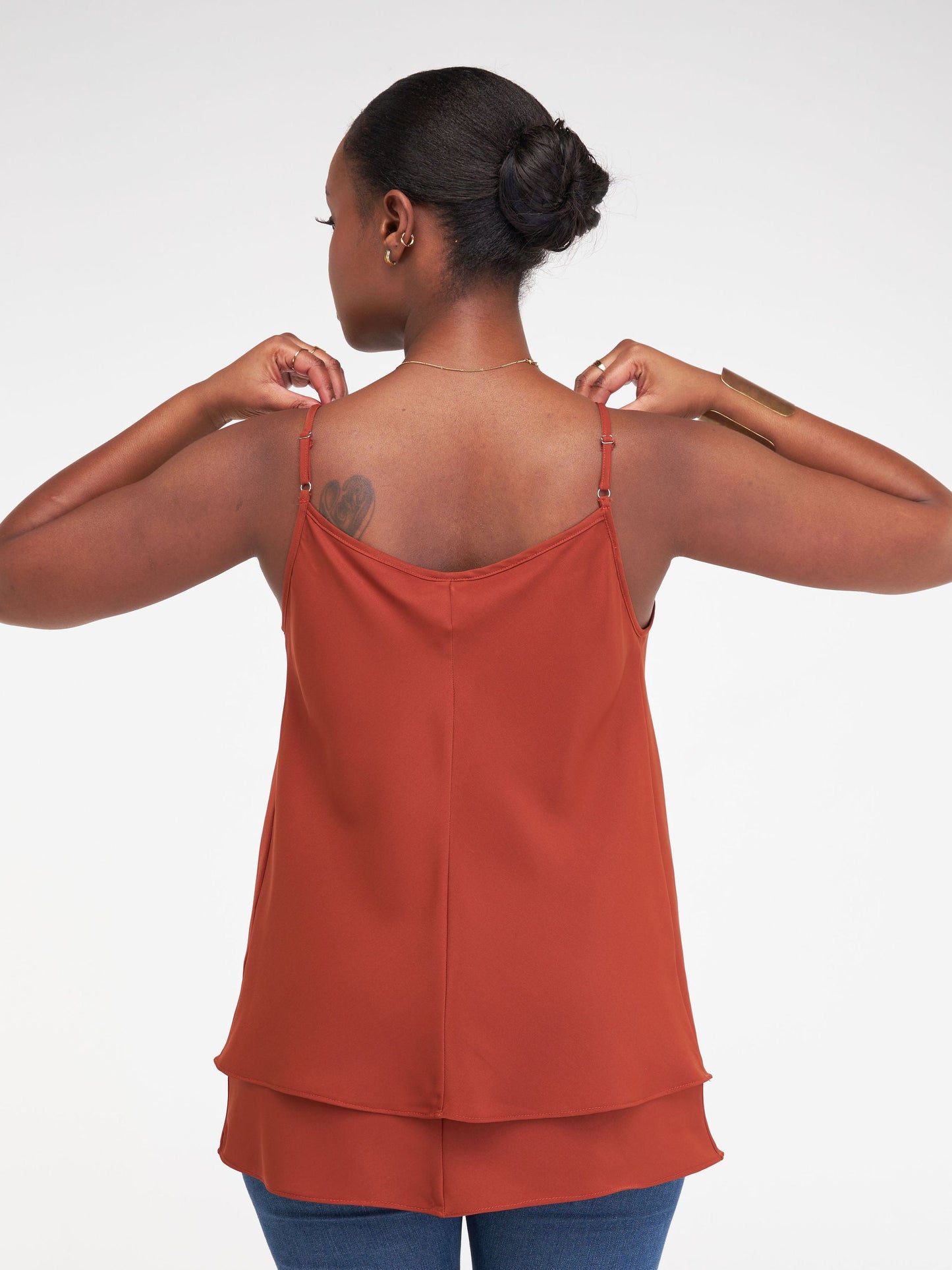 Vivo Luna Layered Cowl Top - Rust