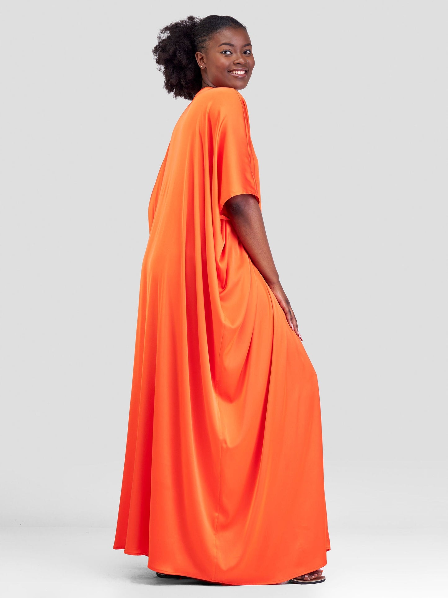 Vivo Sarabi Panelled V-Neck Kaftan - Orange