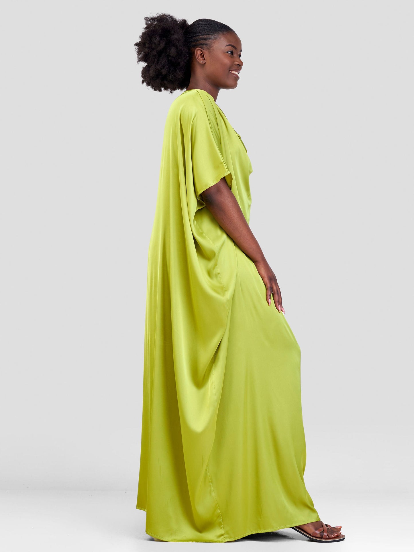 Vivo Sarabi Cowl Maxi Kaftan - Lime Green
