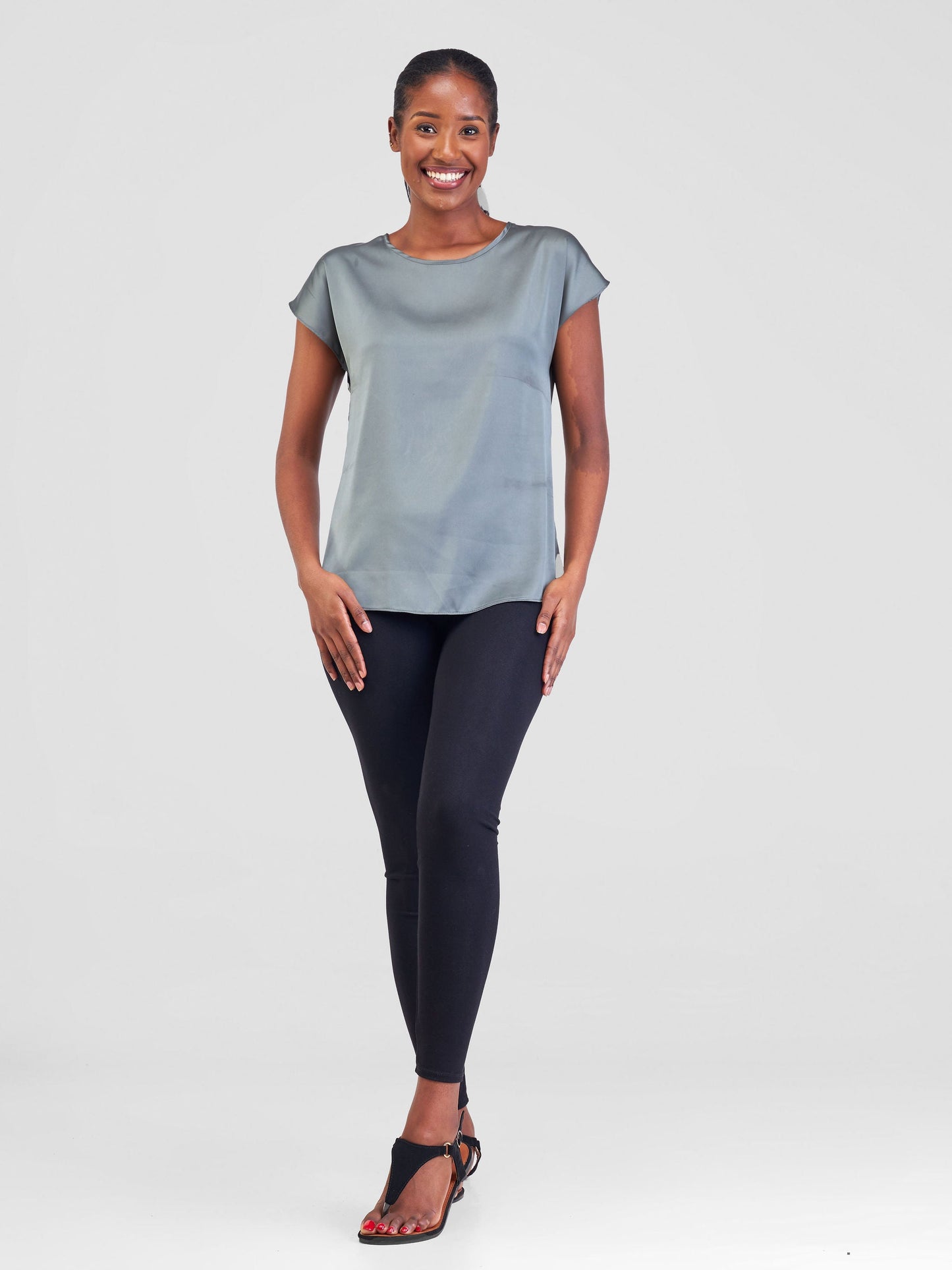 Vivo Thando Drop Shoulder Top - Charcoal Grey