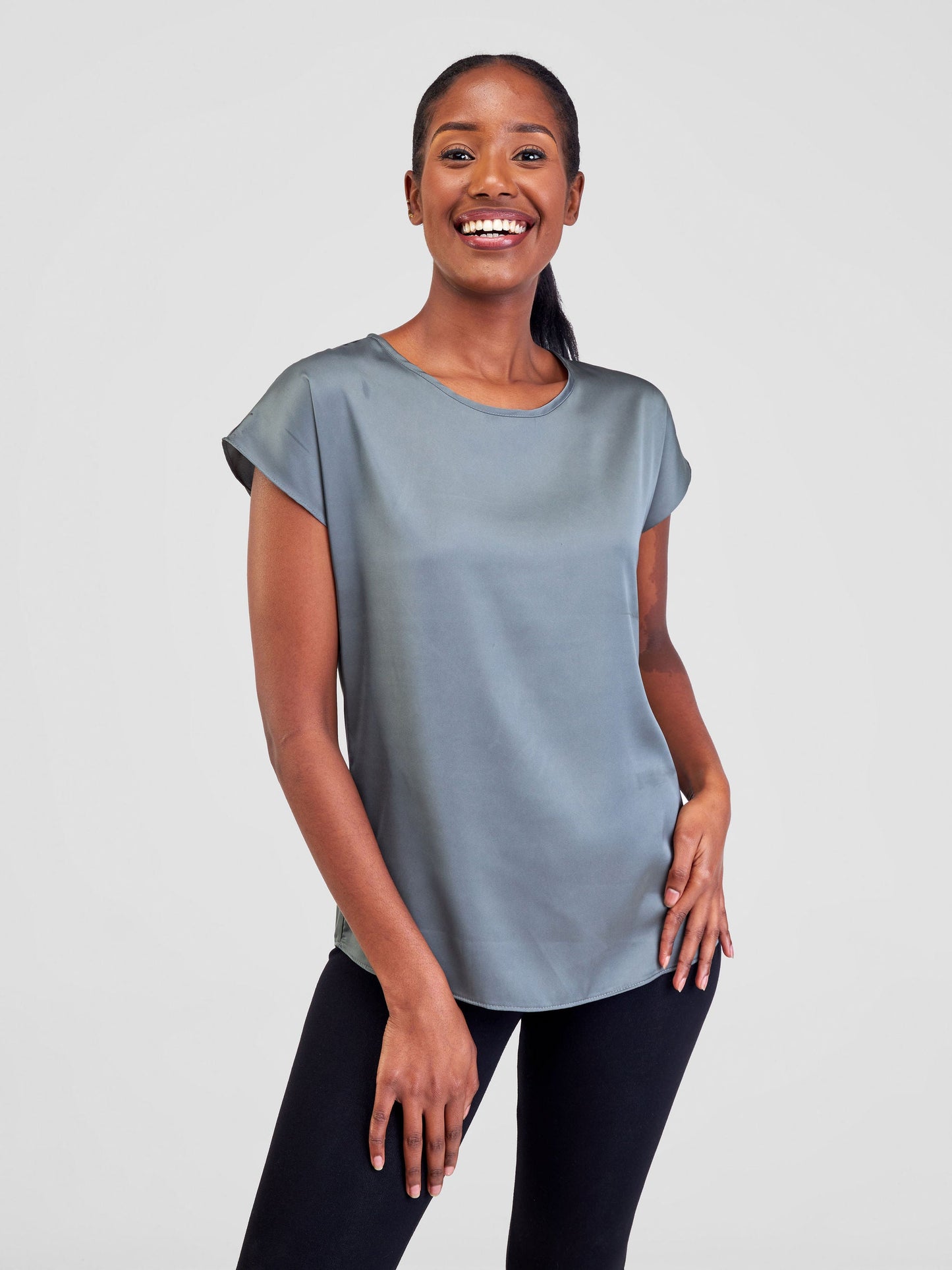 Vivo Thando Drop Shoulder Top - Charcoal Grey